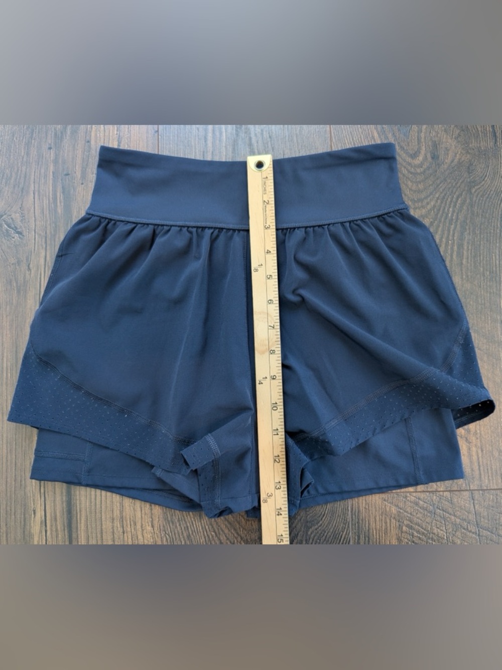 SPANX Women’s Get Moving Double Layer Shorts Navy Blue Size Small - Picture 8 of 10